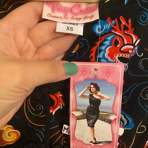 Pinup Girl Dragon Sandra Dress NWT (Size XS) - Picture 2 of 3
